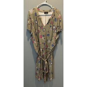 Lane Bryant Green Floral Dress Women's Size 34/36